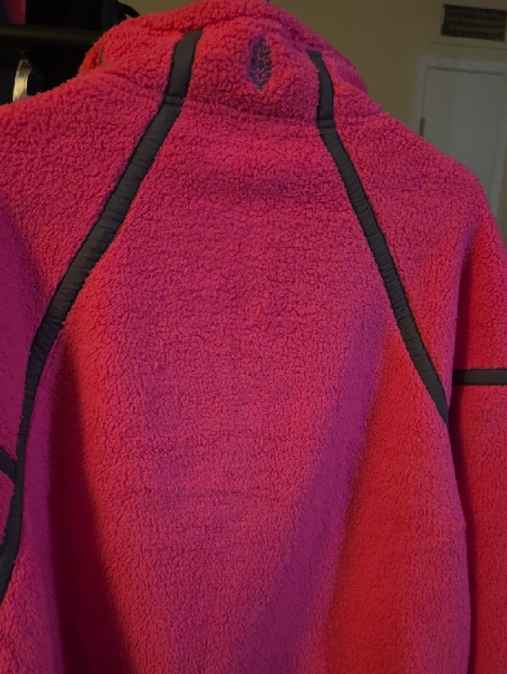 Free People Bright Pink Half-Zip Sherpa Pullover - Picture 4 of 8